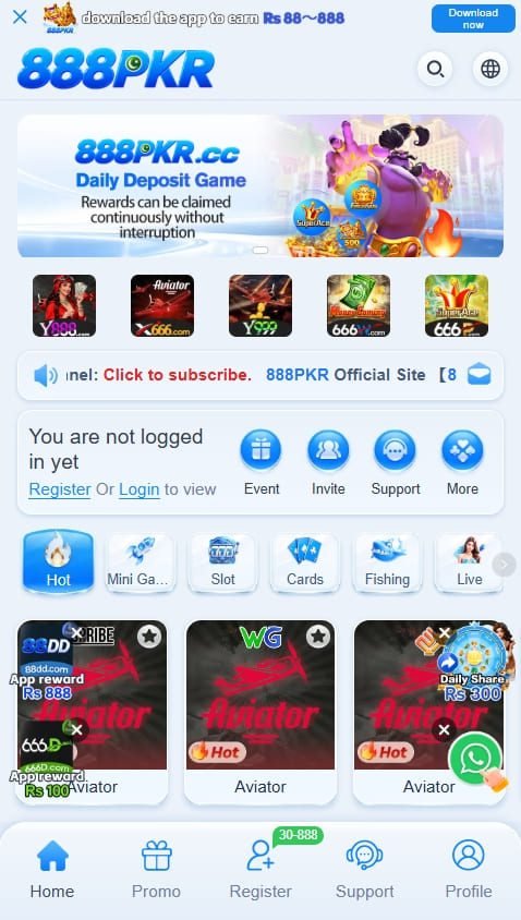 888PKR Game Slots APK interface with colorful casino games and slot options