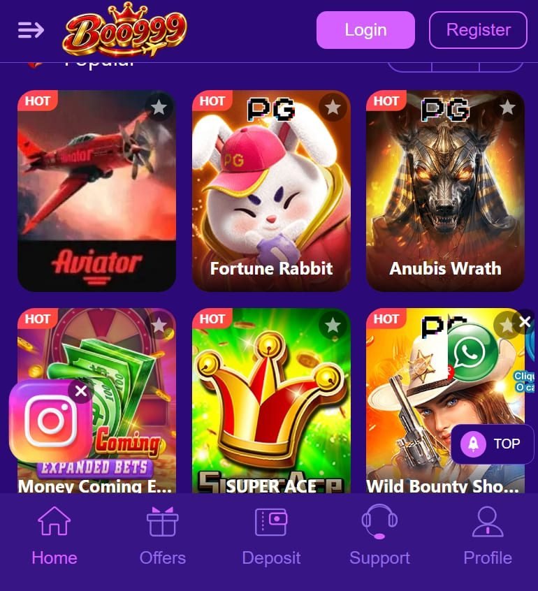 Boo999 Game APK Slots – Online Gaming Interface