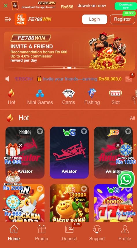 FE786WIN Game Slots interface showing a variety of casino-style slot games.