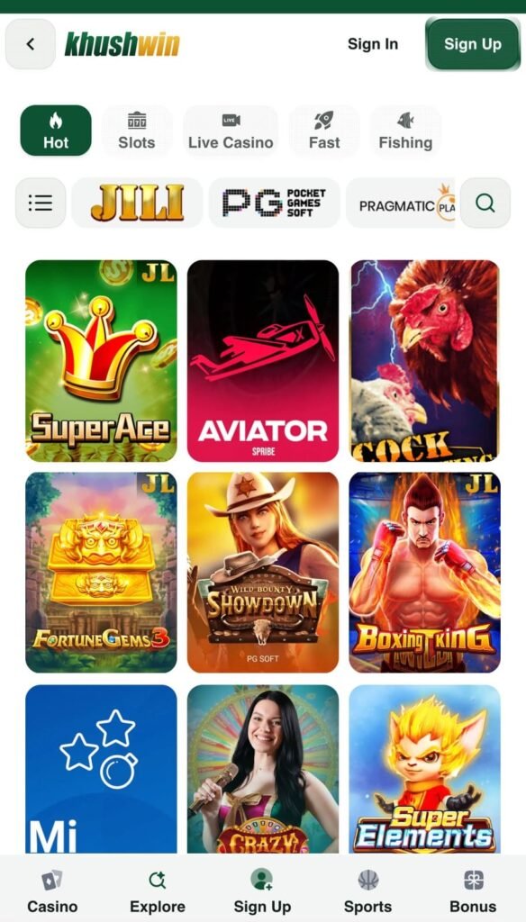 Khushwin Game Explore Casino Games