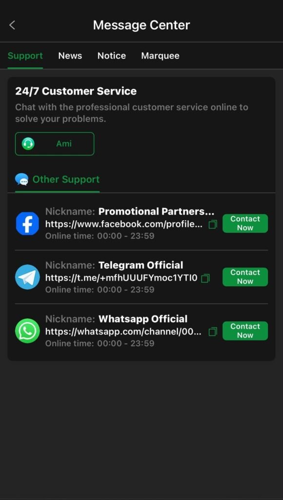 Player786 Game APK Support page for account assistance, login help, and user support.
